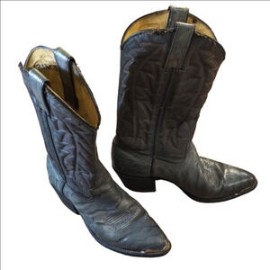 Durango Charcoal Leather Cowboy Boots
